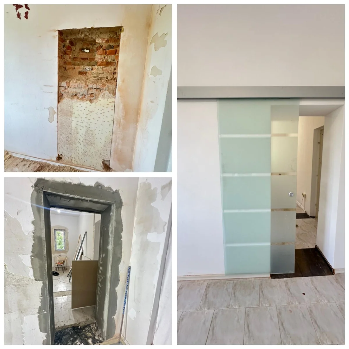 Montaj ușă nouă înainte și după Iași